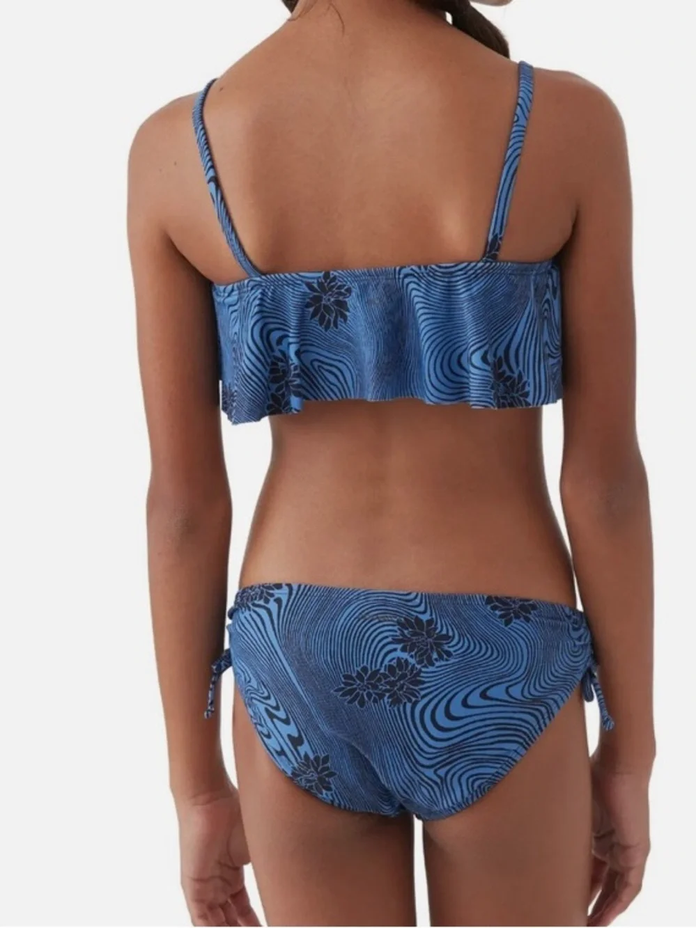 O'Neill Blue Winter Waves Ruffle Two-Piece Swimsuit Size 12 NWT